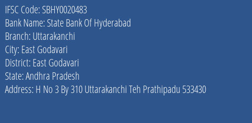 State Bank Of Hyderabad Uttarakanchi Branch IFSC Code
