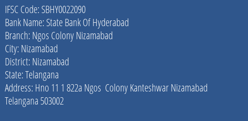 State Bank Of Hyderabad Ngos Colony Nizamabad Branch IFSC Code