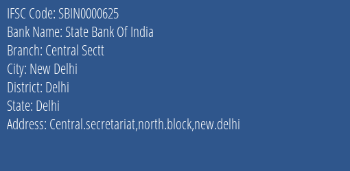 State Bank Of India Central Sectt Branch IFSC Code