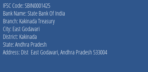 State Bank Of India Kakinada Treasury Branch Kakinada IFSC Code SBIN0001425
