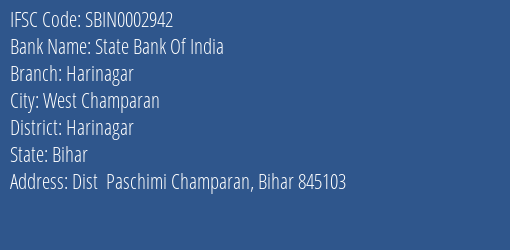 State Bank Of India Harinagar Branch Harinagar IFSC Code SBIN0002942