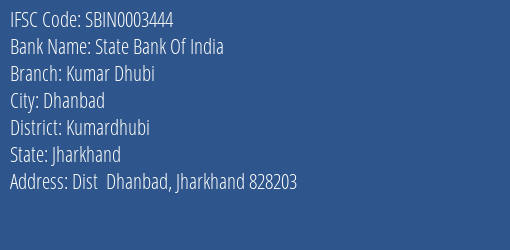 State Bank Of India Kumar Dhubi Branch Kumardhubi IFSC Code SBIN0003444