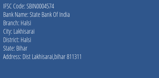 State Bank Of India Halsi Branch Halsi IFSC Code SBIN0004574
