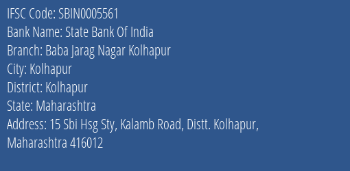 State Bank Of India Baba Jarag Nagar Kolhapur Branch IFSC Code