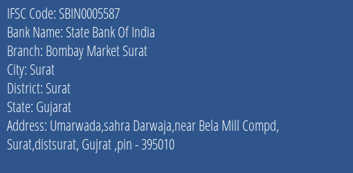State Bank Of India Bombay Market Surat Branch IFSC Code