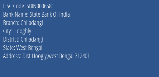 State Bank Of India Chiladangi Branch Chiladangi IFSC Code SBIN0006581