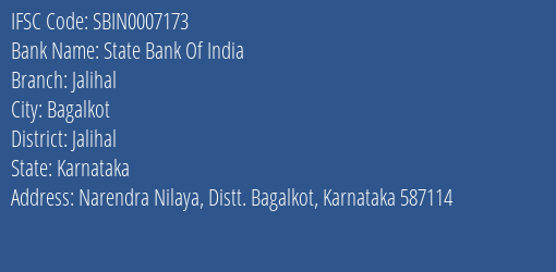 State Bank Of India Jalihal Branch Jalihal IFSC Code SBIN0007173