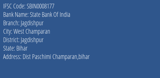 State Bank Of India Jagdishpur Branch Jagdishpur IFSC Code SBIN0008177