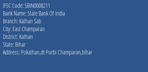 State Bank Of India Kathan Sab Branch Kathan IFSC Code SBIN0008211