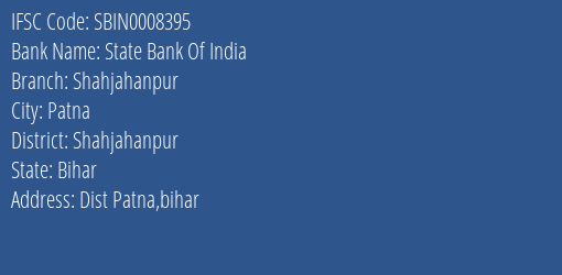 State Bank Of India Shahjahanpur Branch Shahjahanpur IFSC Code SBIN0008395
