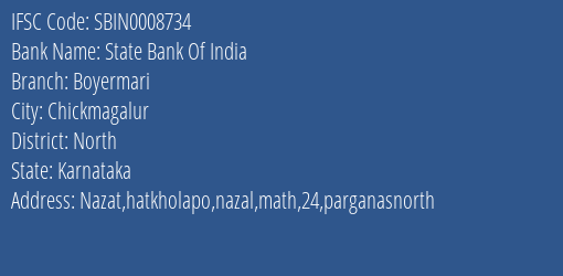 State Bank Of India Boyermari Branch North IFSC Code SBIN0008734
