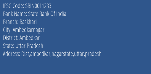State Bank Of India Baskhari Branch Ambedkar IFSC Code SBIN0011233