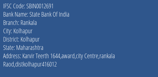 State Bank Of India Rankala Branch IFSC Code