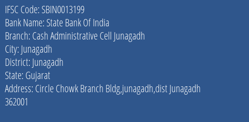 State Bank Of India Cash Administrative Cell Junagadh Branch IFSC Code