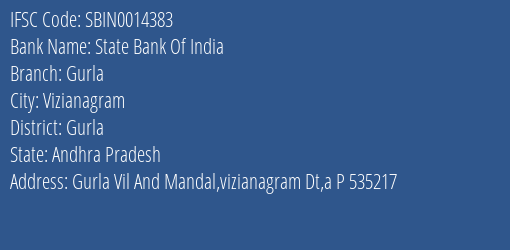 State Bank Of India Gurla Branch Gurla IFSC Code SBIN0014383