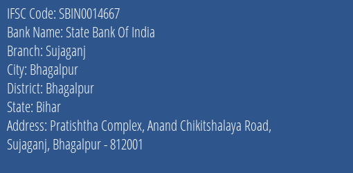 State Bank Of India Sujaganj Branch Bhagalpur IFSC Code SBIN0014667