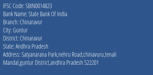 State Bank Of India Chinaravur Branch Chinaravur IFSC Code SBIN0014823