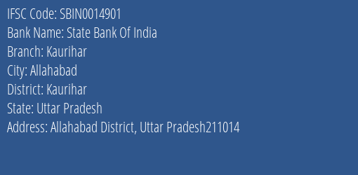 State Bank Of India Kaurihar Branch Kaurihar IFSC Code SBIN0014901