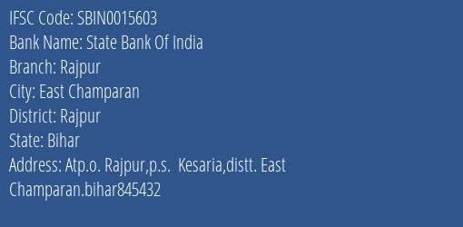 State Bank Of India Rajpur Branch Rajpur IFSC Code SBIN0015603
