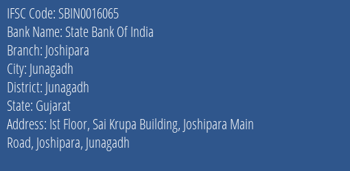 State Bank Of India Joshipara Branch IFSC Code