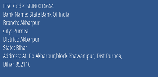 State Bank Of India Akbarpur Branch Akbarpur IFSC Code SBIN0016664