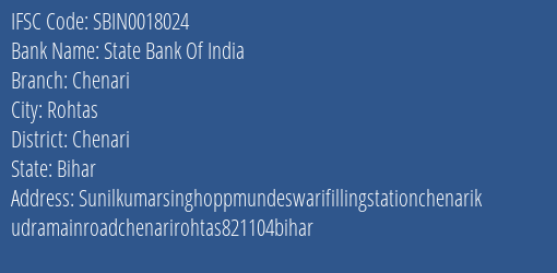 State Bank Of India Chenari Branch Chenari IFSC Code SBIN0018024