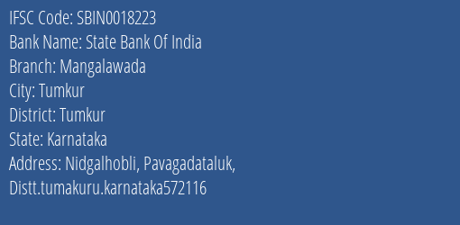 State Bank Of India Mangalawada Branch Tumkur IFSC Code SBIN0018223