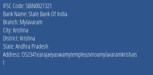 State Bank Of India Mylavaram Branch Krishna IFSC Code SBIN0021321