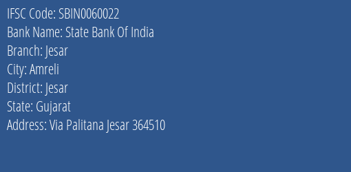 State Bank Of India Jesar Branch Jesar IFSC Code SBIN0060022