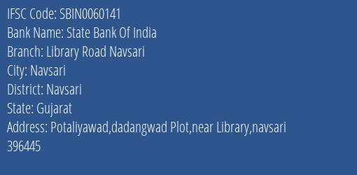 State Bank Of India Library Road Navsari Branch IFSC Code