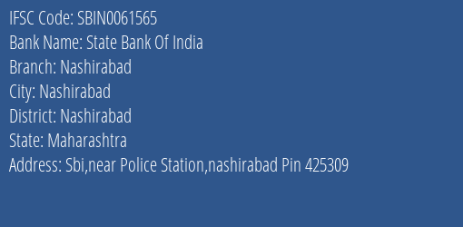 State Bank Of India Nashirabad Branch Nashirabad IFSC Code SBIN0061565