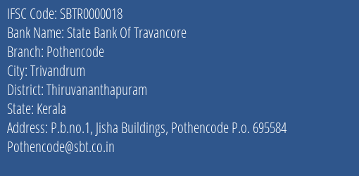 State Bank Of Travancore Pothencode Branch IFSC Code