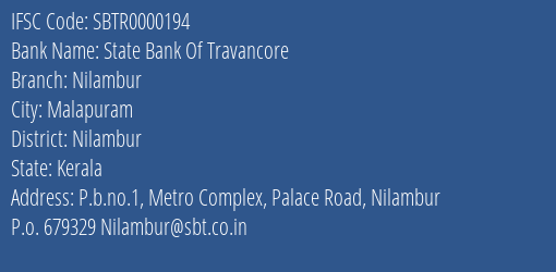 State Bank Of Travancore Nilambur Branch IFSC Code