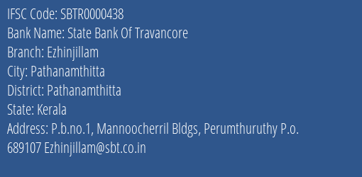 State Bank Of Travancore Ezhinjillam Branch IFSC Code
