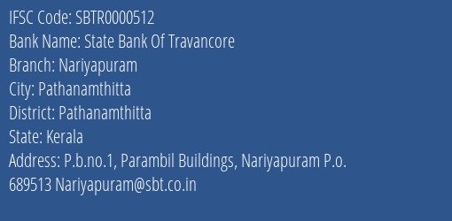 State Bank Of Travancore Nariyapuram Branch IFSC Code