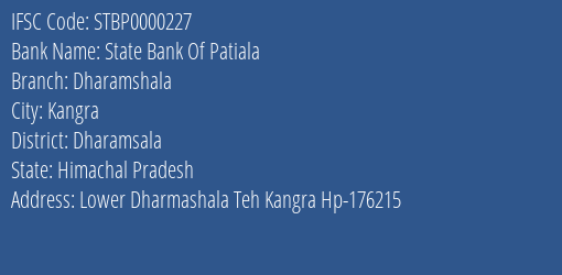 State Bank Of Patiala Dharamshala Branch Dharamsala IFSC Code STBP0000227