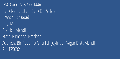 State Bank Of Patiala Bir Road Branch Mandi IFSC Code STBP0001446