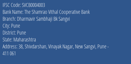 Dharmavir Sambhaji Bank Sangvi Branch IFSC Code