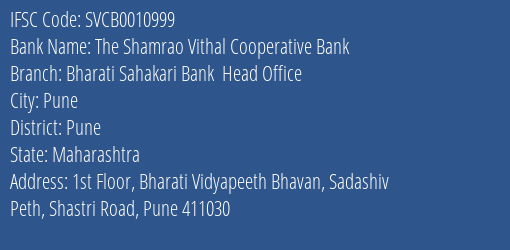 Bharati Sahakari Bank Head Office Branch IFSC Code