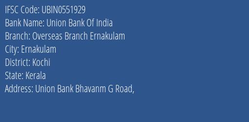 Union Bank Of India Overseas Branch Ernakulam Branch IFSC Code