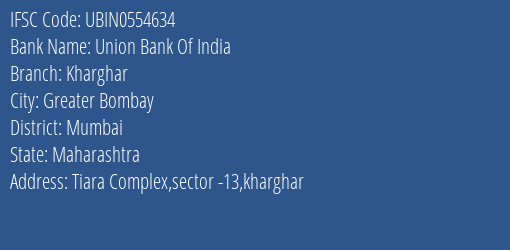 Union Bank Of India Kharghar Branch IFSC Code