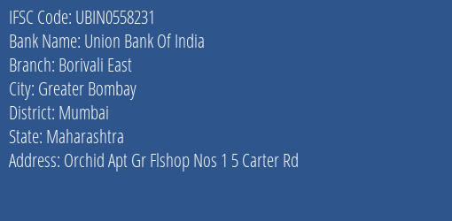 Union Bank Of India Borivali East Branch IFSC Code