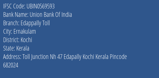 Union Bank Of India Edappally Toll Branch IFSC Code