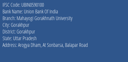Union Bank Of India Mahayogi Gorakhnath University Branch IFSC Code