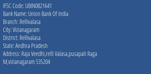 Union Bank Of India Rellivalasa Branch Rellivalasa IFSC Code UBIN0821641