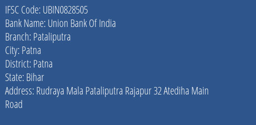 Union Bank Of India Pataliputra Branch Patna IFSC Code UBIN0828505