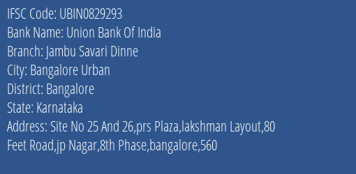 Union Bank Of India Jambu Savari Dinne Branch IFSC Code