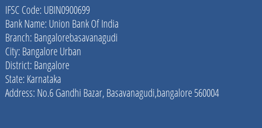 Union Bank Of India Bangalorebasavanagudi Branch IFSC Code