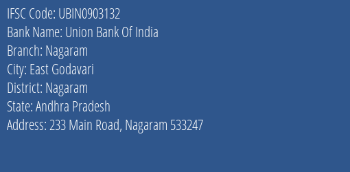 Union Bank Of India Nagaram Branch Nagaram IFSC Code UBIN0903132