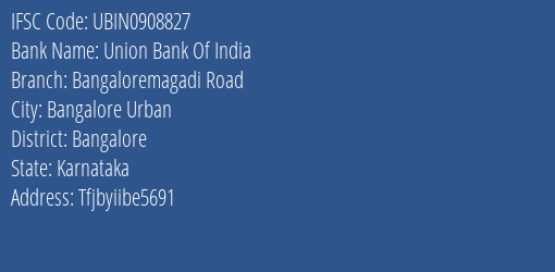 Union Bank Of India Bangaloremagadi Road Branch IFSC Code